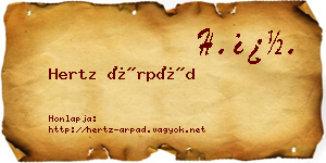 Hertz Árpád névjegykártya